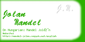 jolan mandel business card